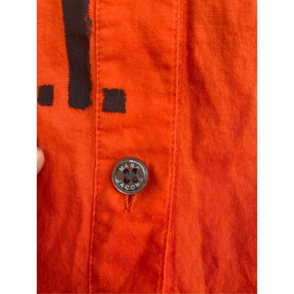 Marc Jacobs "It's Only Rock and Roll" Orange Button Up Blouse, Size 6 -Halloween - Picture 2 of 12
